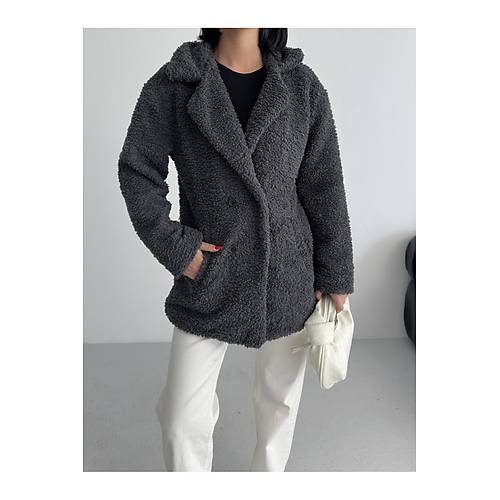 K��l�k Kad�n Teddy Antrasit Mont