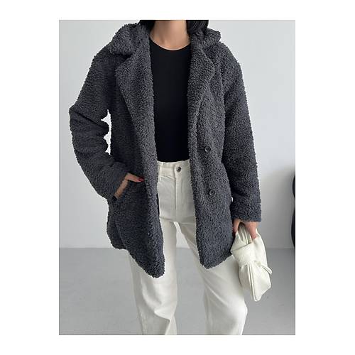 K��l�k Kad�n Teddy Antrasit Mont