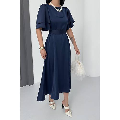 Lisa Kadn Saten Abiye Siyah