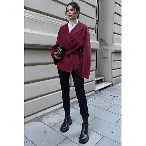 Siyah Ba�lama Detayl� Rahat Kal�p Ka�mir H�rka/Ceket