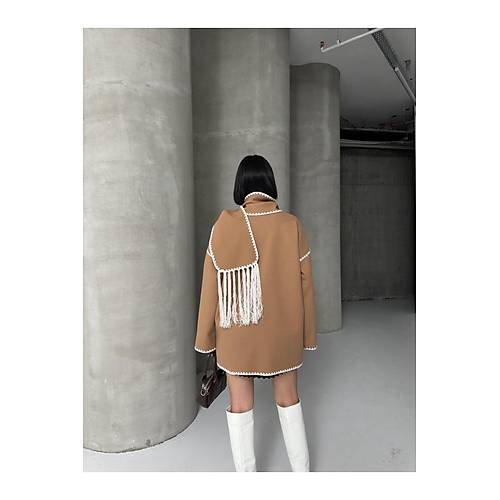 Nak Detayl Atkl Yumuak Triko Hrka Ceket Siyah