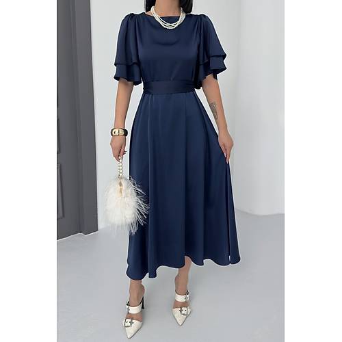 Lisa Kadn Saten Abiye Siyah