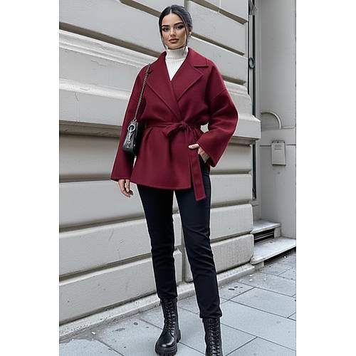 Siyah Ba�lama Detayl� Rahat Kal�p Ka�mir H�rka/Ceket