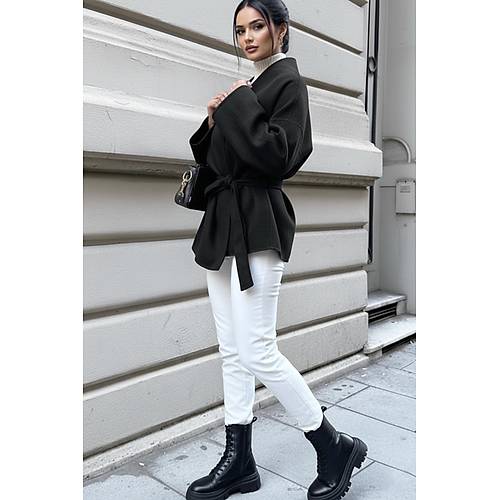 Siyah Ba�lama Detayl� Rahat Kal�p Ka�mir H�rka/Ceket