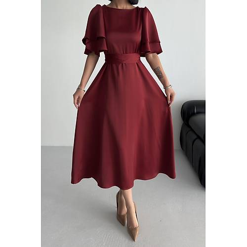 Lisa Kadn Saten Abiye Siyah