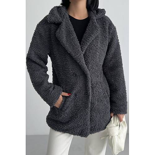 K��l�k Kad�n Teddy Antrasit Mont
