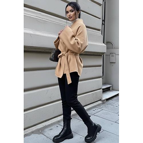 Siyah Ba�lama Detayl� Rahat Kal�p Ka�mir H�rka/Ceket