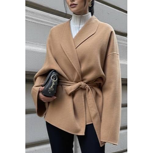 Siyah Ba�lama Detayl� Rahat Kal�p Ka�mir H�rka/Ceket