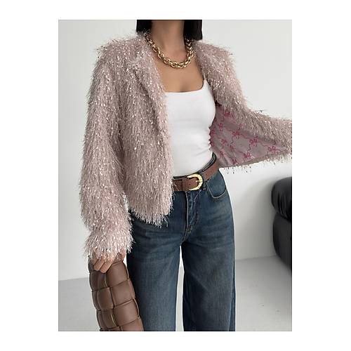 Yakas�z �thal P�sk�ll� Bordo K�rk Mont