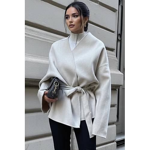 Siyah Ba�lama Detayl� Rahat Kal�p Ka�mir H�rka/Ceket