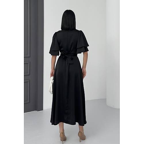 Lisa Kadn Saten Abiye Siyah