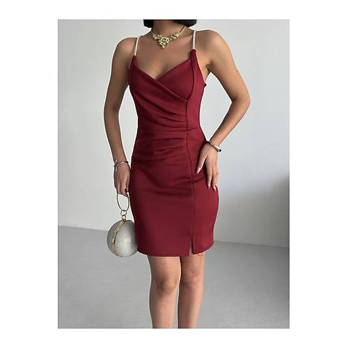 �nce Ask�l� Drapeli Abiye Elbise Ni�an D���n Mezuniyet Elbisesi Siyah