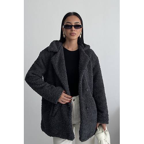 K��l�k Kad�n Teddy Antrasit Mont