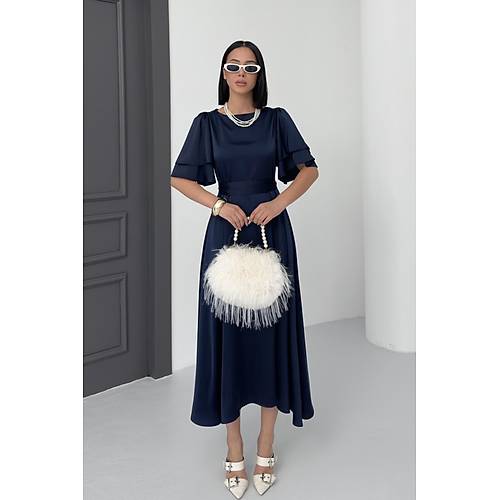 Lisa Kadn Saten Abiye Siyah