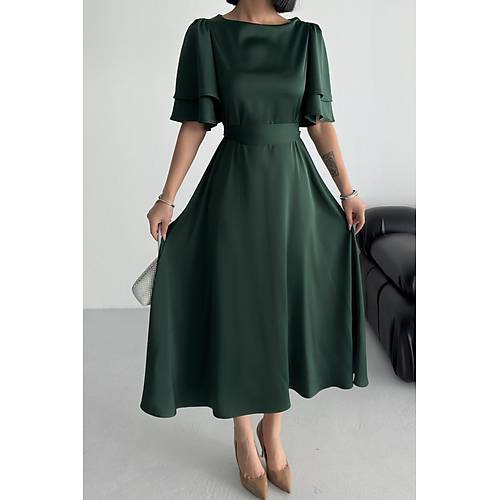 Lisa Kadn Saten Abiye Siyah