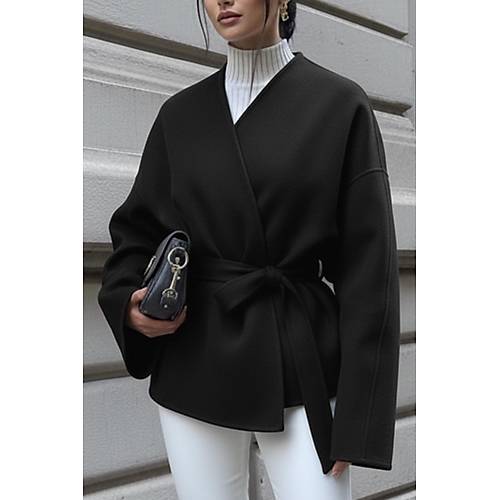 Siyah Ba�lama Detayl� Rahat Kal�p Ka�mir H�rka/Ceket