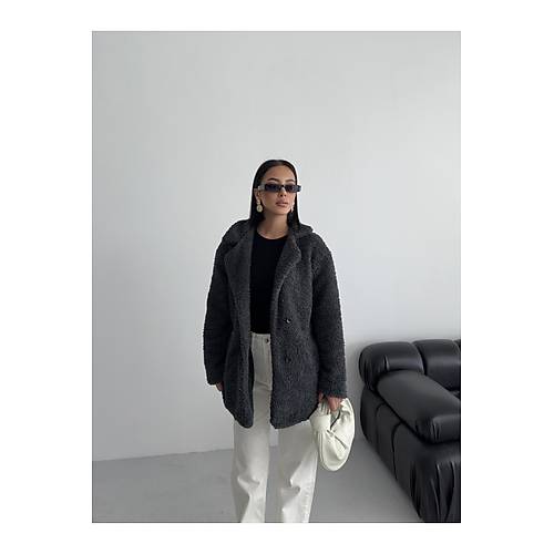 K��l�k Kad�n Teddy Antrasit Mont