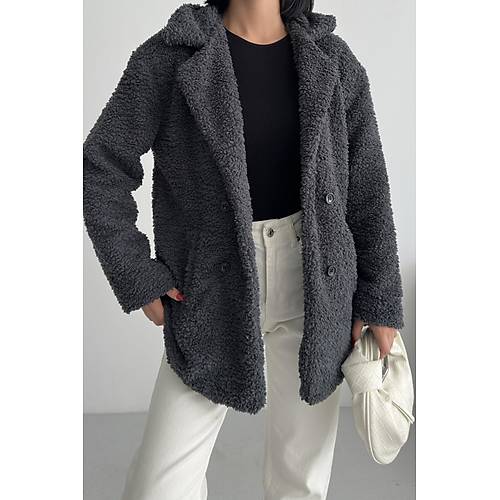 K��l�k Kad�n Teddy Antrasit Mont