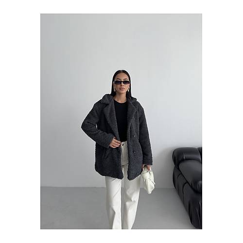 K��l�k Kad�n Teddy Antrasit Mont