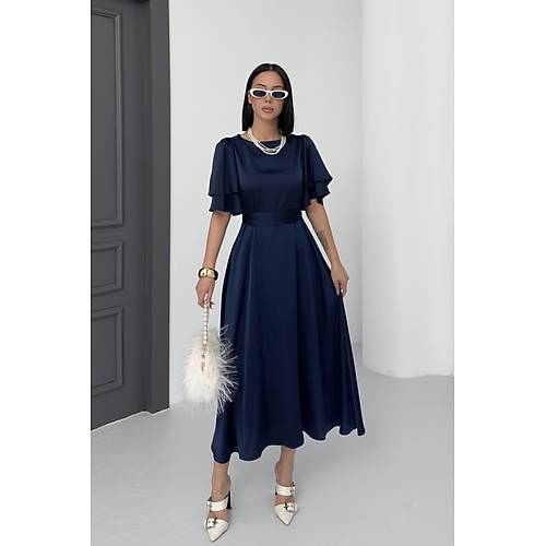 Lisa Kadn Saten Abiye Siyah