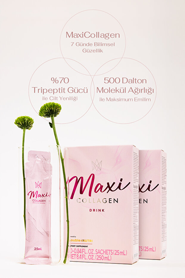 Maxi Collagen, Maxi Kolajen 7 Günde Etkili Tripeptit Kolajen, Hyaluronik Asit, Seramid (20 ŞASE)