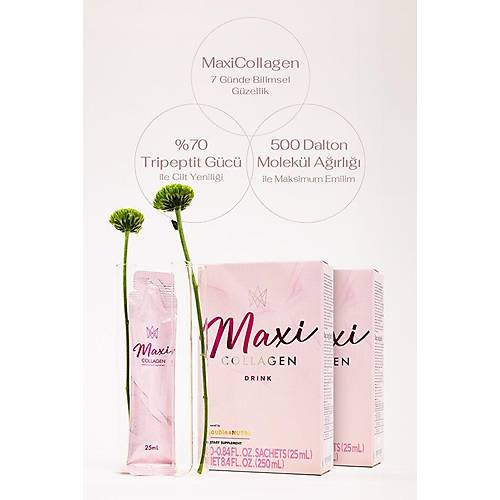 Maxi Collagen, Maxi Kolajen 7 G�nde Etkili Tripeptit Kolajen, Hyaluronik Asit, Seramid (20 �ASE)