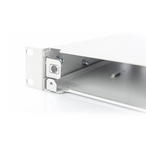 FO splice box, 1U, quick lock, empty without front panel, M20/M25 Cable gland, grey