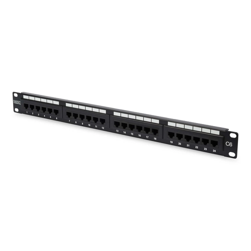 DIGITUS CAT 6, Class E Patch Panel, unshielded 24-port RJ45, 8P8C, LSA, 1U, Rack Mount