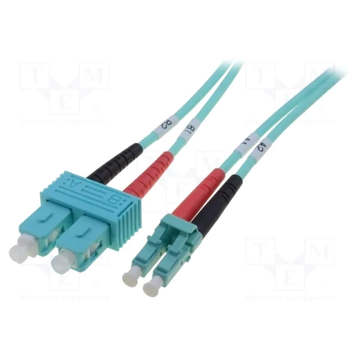 DIGITUS LC to SC Multimode 50/125, Duplex Patch Cord  Patch Cord 1m, Class OM3