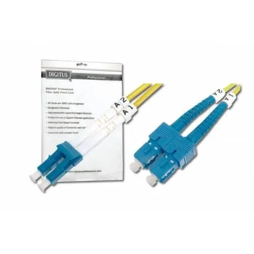 DIGITUS  LC to SC Singlemode 9/125  Duplex Patch Cord Length 1m, Class OS2