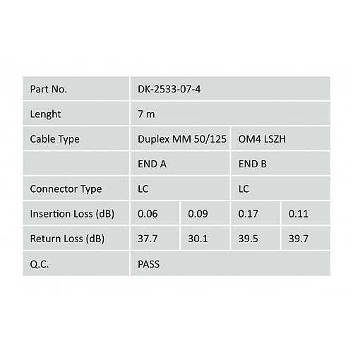 DIGITUS LC to LC Multimode 50/125, Duplex Patch Cord 1m, Class OM4