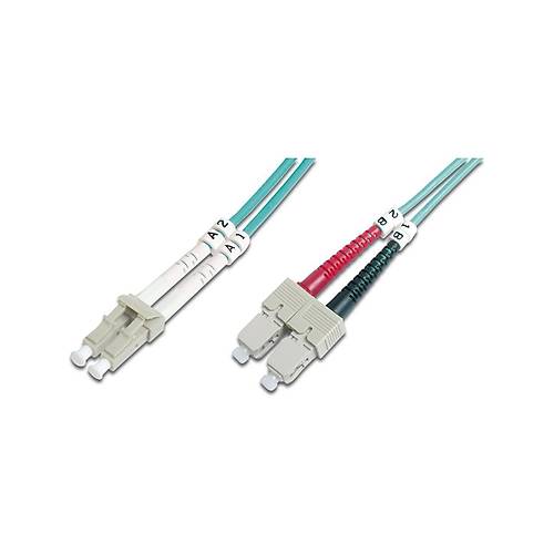 DIGITUS LC to SC Multimode 50/125, Duplex Patch Cord Length 3m, Class OM3