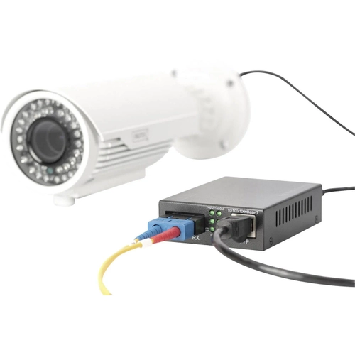 Gigabit Ethernet PoE+ Media Converter, Multimode 802.3at, 30W, SC connector, up to 0.5km