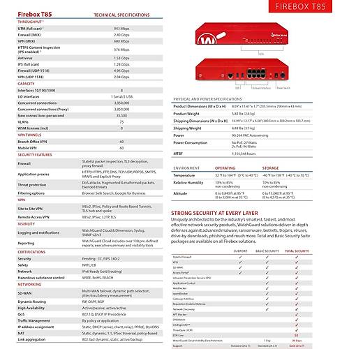 WatchGuard Firebox T85 with Basic Security Suite 3 YIL