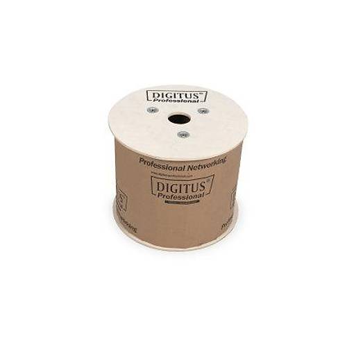 DIGITUS CAT 6A U-FTP installation cable, raw length 500 m, drum, AWG 23/1,  500 MHz LSZH-1, simplex, color blue