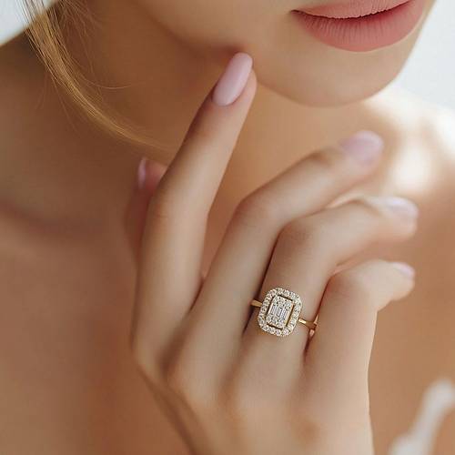 0.12 Karat P�rlanta Baget Y�z�k