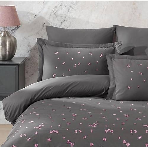 ift Kiilik Poplin Premium Nakl Nev Spring Gri - Lisinya