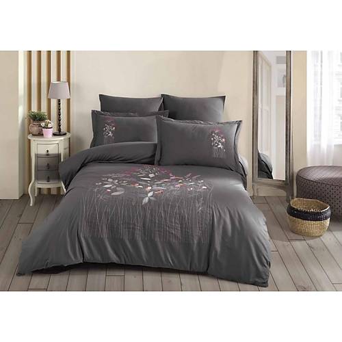ift Kiilik Poplin Premium Nakl Nev Emilia Gri - Lisinya