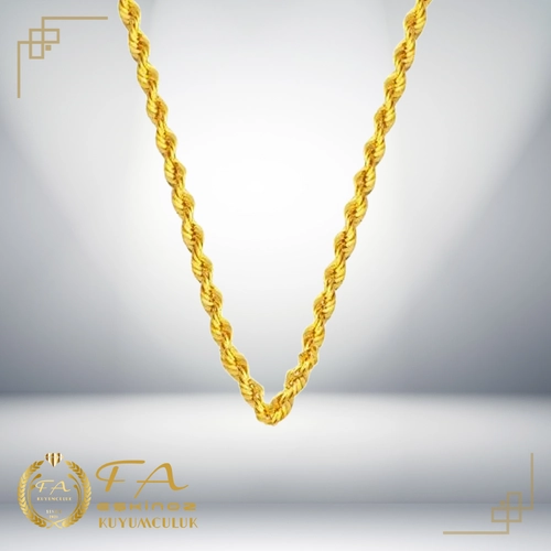 Burma Halat 22 Ayar Alt�n Zincir 60 cm