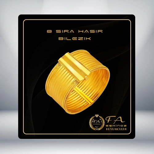 8 S�ral� Ta�s�z Has�r Alt�n Bilezik