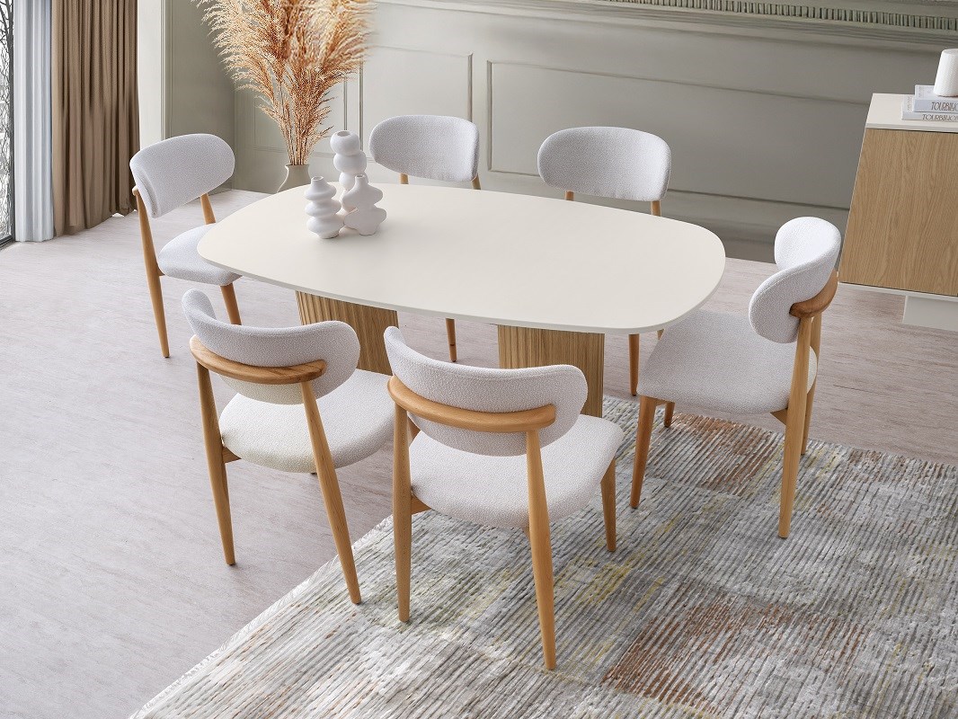 BURCU MDF MASASI+6 SANDALYE 