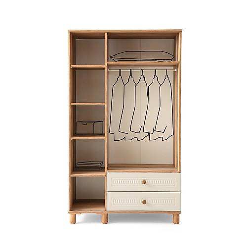 BOHEM MDF 3 KAPILI DOLAP-EKRU