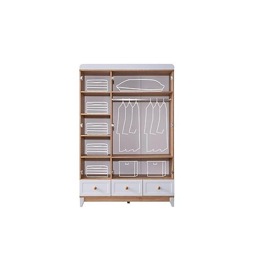 BERL�N 3 KAPILI DOLAP - BEYAZ ME�E