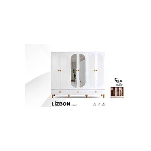L�ZBON MDF 6 KAPILI DOLAP