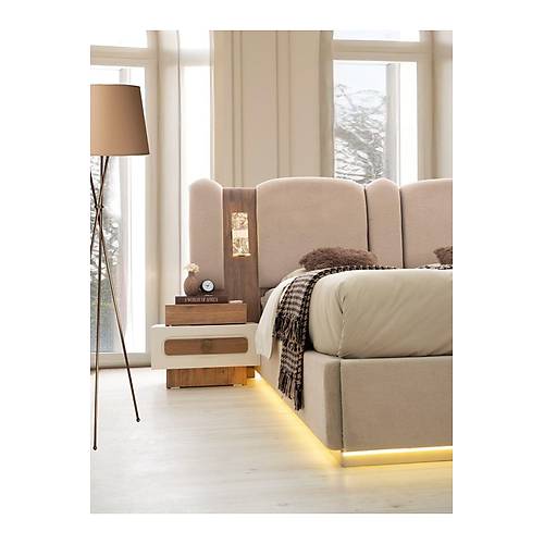 KUBBE MDF BAZALI LEDL� YATAK ODASI TAKIMI