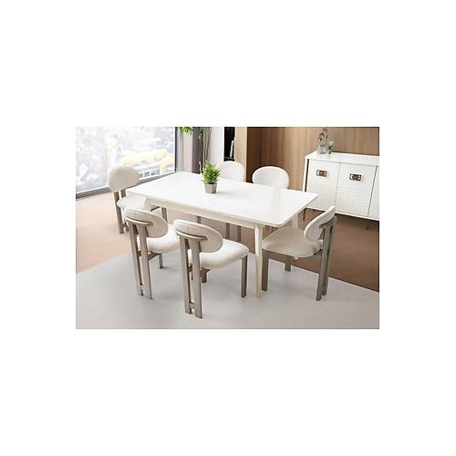 DEL�X YEMEK MASASI 6 SANDALYE