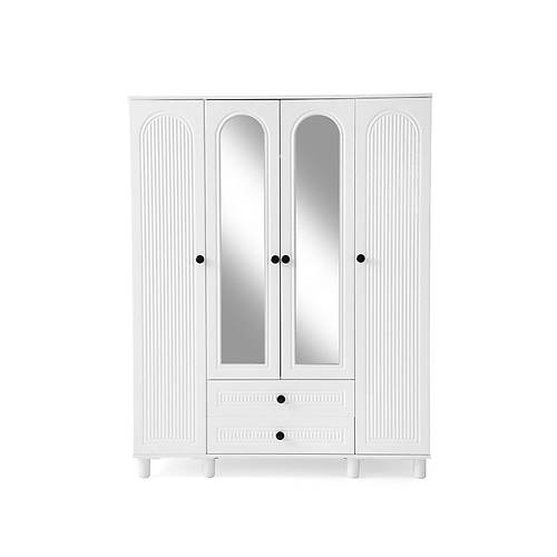 BOHEM MDF 4 KAPILI DOLAP-BEYAZ