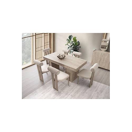 TRAVERTEN MDF MASA +6 SANDALYE