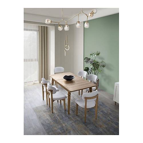 KEMER MDF A�ILIR MASA + 6 SANDALYE