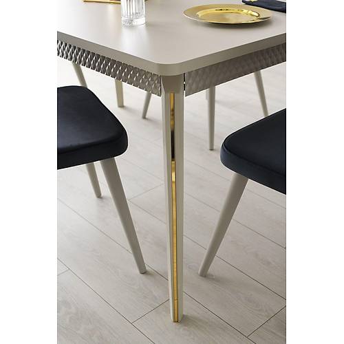 Marsilya Mdf A��l�r Yemek Masas� 6 Sandalye